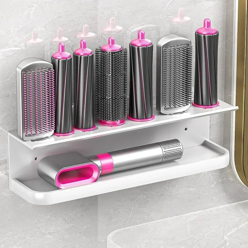 Wall Hairdryer Holder Dyson Airwrap Storage Shelf Makeup Storage Rack Dryer Hair Curler Stand Bathroom Organizer Home Accessory