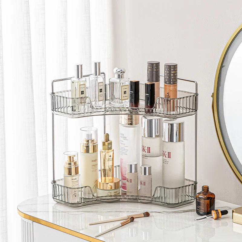 Makeup Storage Shelf Corner Bathroom Counter Organizer Bathroom Countertop Shelf Makeup Storage Clear Perfume Tray Holder
