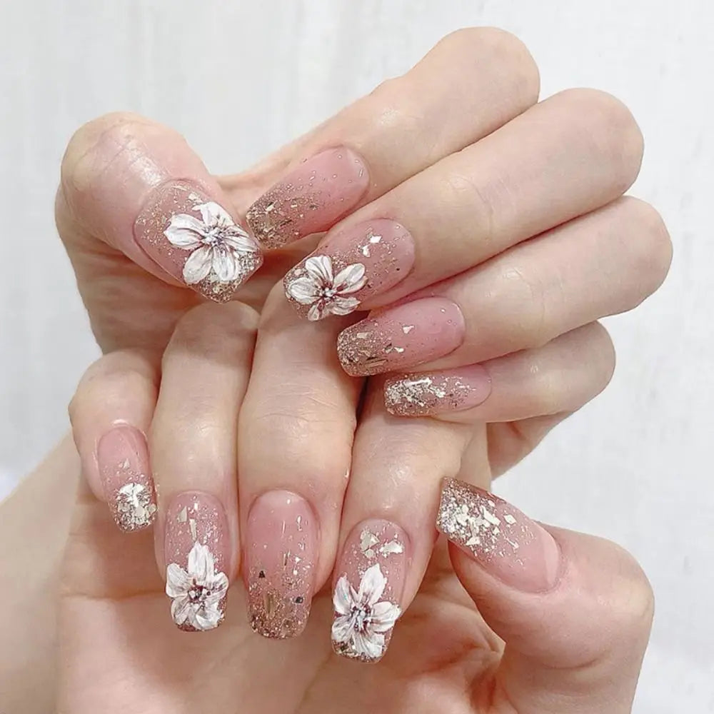 24PCS waterproof French Ombre Press-On Nails