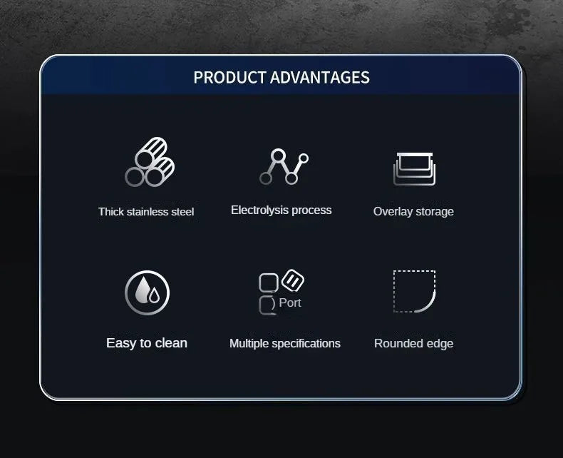 Thickened Square Plate Stainless Steel Rectangular Food Storage Pan With Lid Commercial Dish Tray Freshing Lunch Box Container