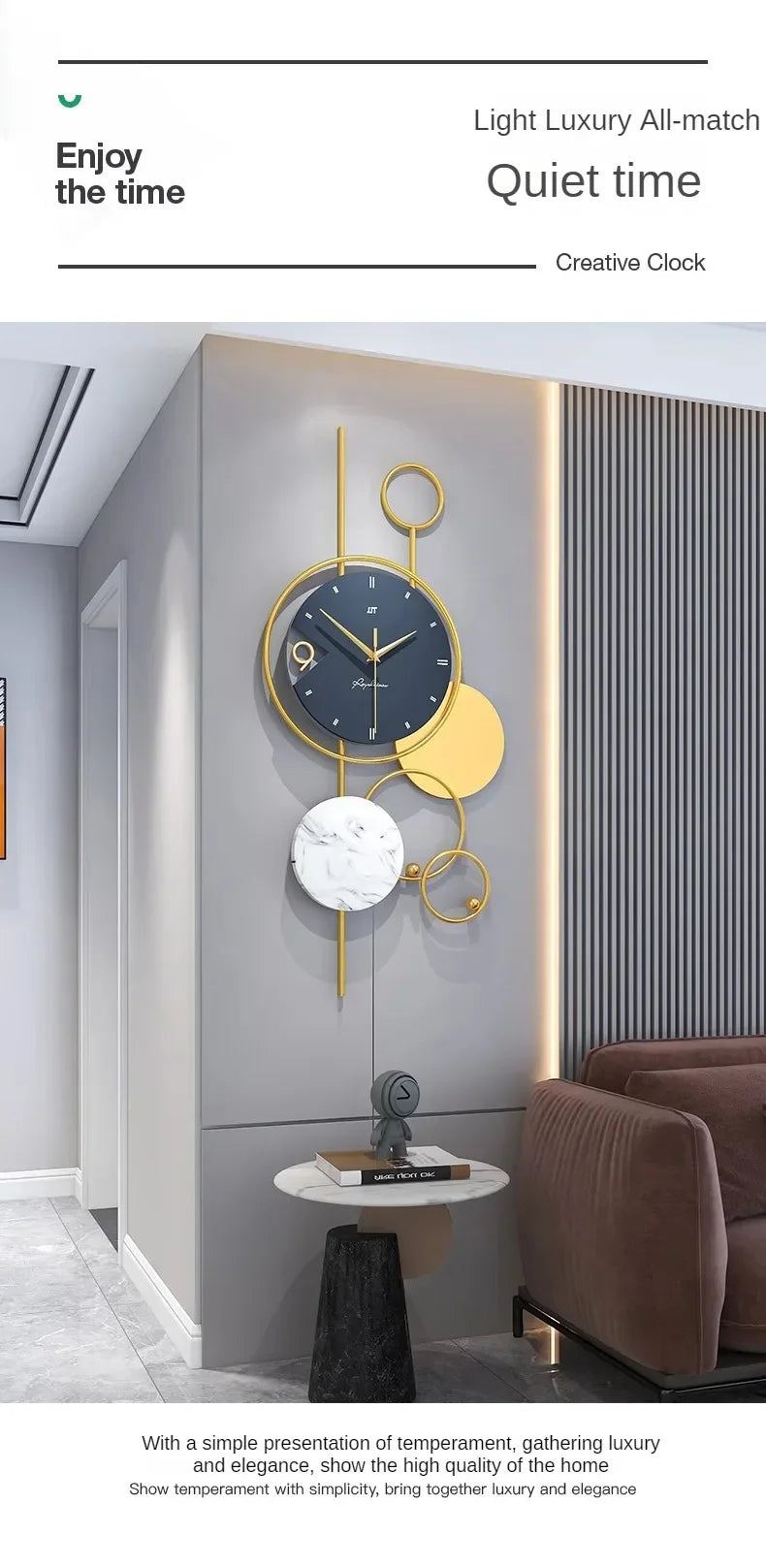 Luxury Living Room Modern Simple Wall Clock Home Decoration When Wall Clocks Creative Quartz Clock Ornaments Home Accessories
