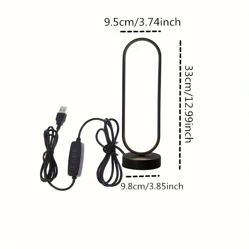 LED Ring Bedside Lamp – 3-Color Dimmable Night Light for Bedroom & Living Room