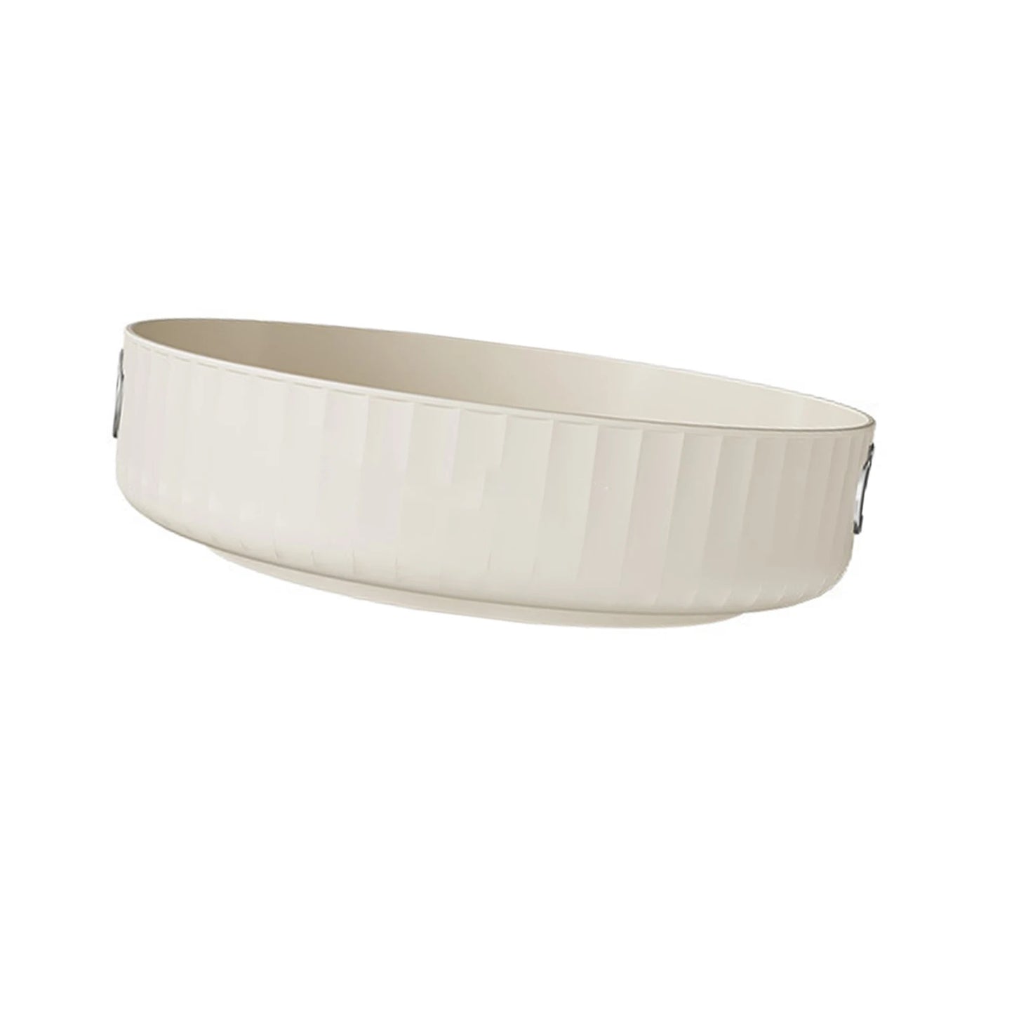 Creamy White Rotatable Round Tray Countertop Multi Purpose Storage Tray Rotating Storage Rack