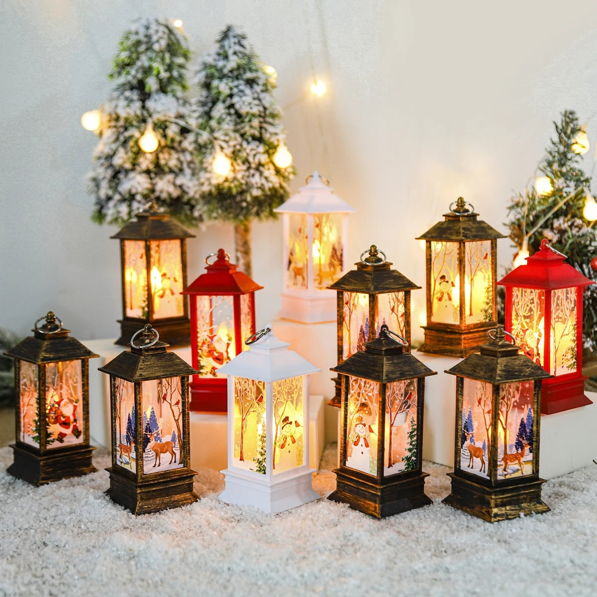 Christmas Lantern Light Merry Christmas Decorations for Home 2025 Christmas Tree Ornaments Xmas Gifts New Year 2026