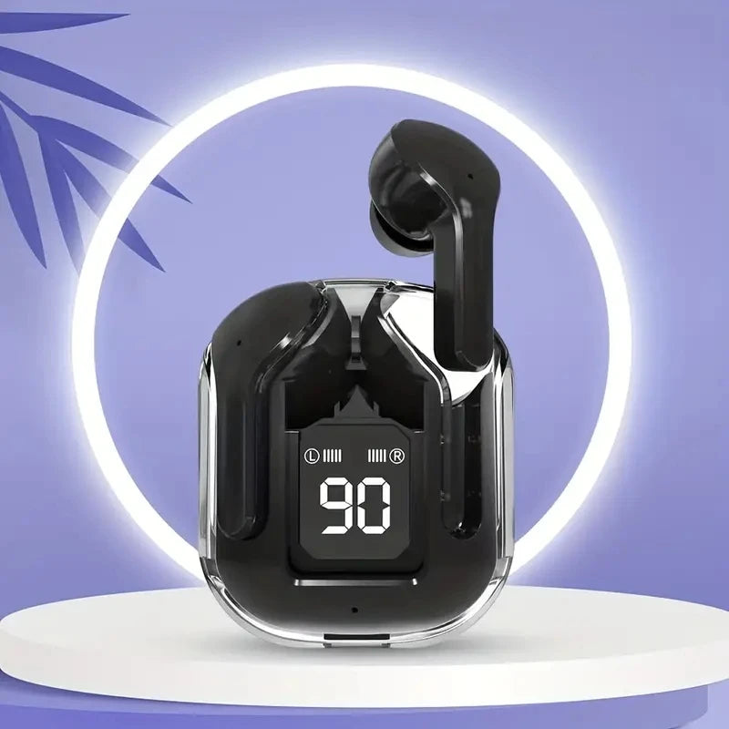 T2 Transparent Bluetooth Earbuds – HiFi Sound with LED Power Display