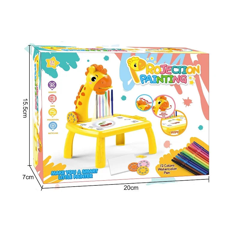 Children led projector drawing table toy painting set table educational board learning tools painting toys for children