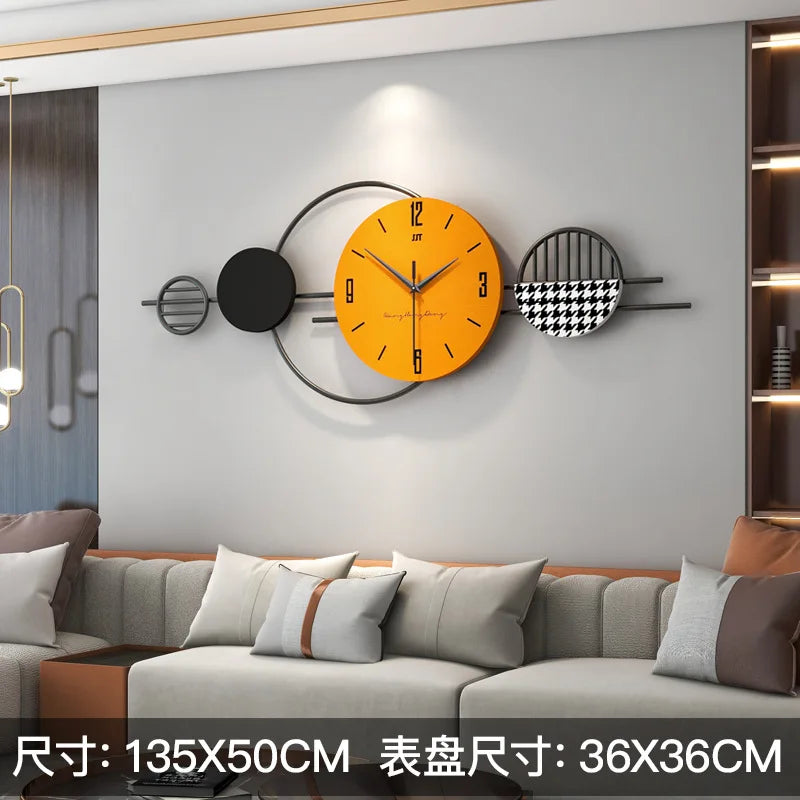 Nordic Luxury Wall Clock Creative Modern Living Room Decor Silent Scandinavian Dining Room Wall Art Clock