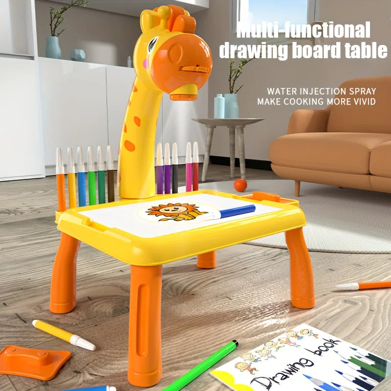 Children led projector drawing table toy painting set table educational board learning tools painting toys for children