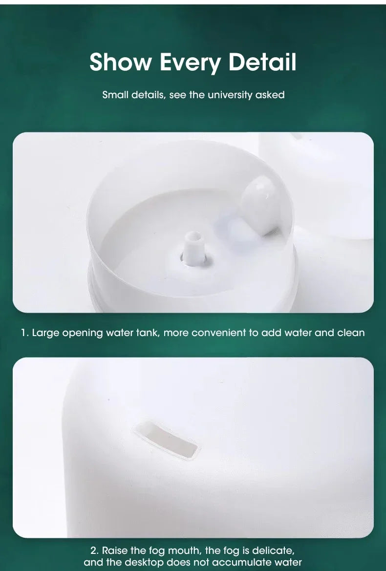 500ML Air Humidifier Essential Oil Diffuser Aroma Diffuser With Dual Color Night Lights USB Humidifier Mini-Size Humidifier