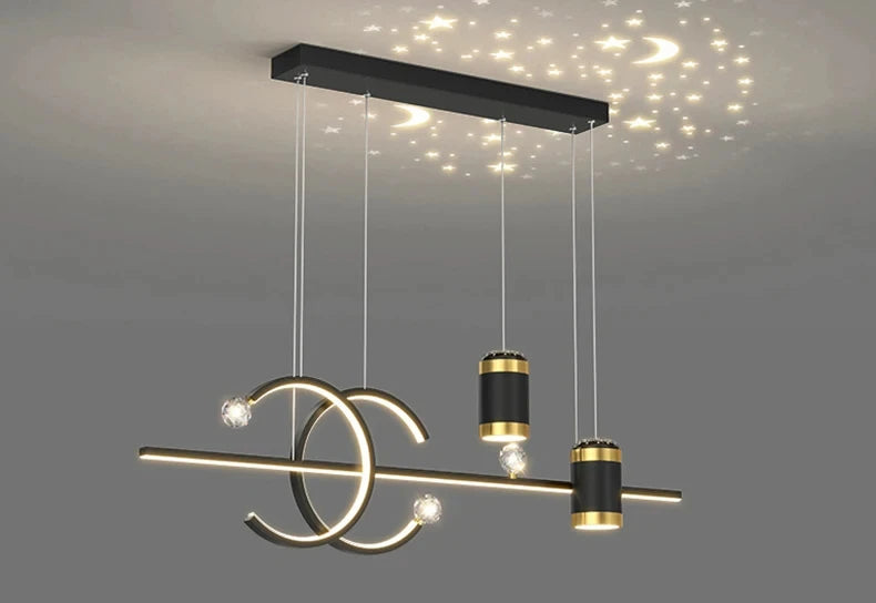 Modern Dining Room Pendant Light LED Smart Remote Control Dining Table Hanging Lamp Luxury Lustre Home Indoor Decor Chandelier