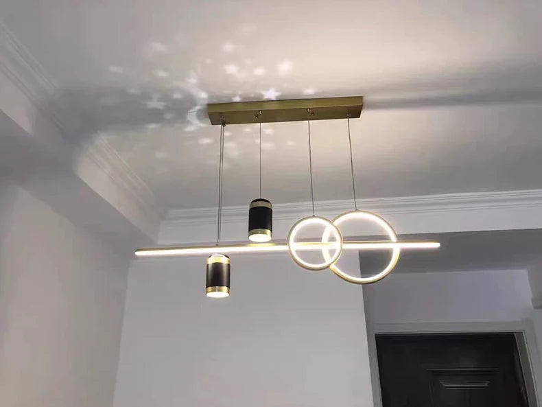 Modern Dining Room Pendant Light LED Smart Remote Control Dining Table Hanging Lamp Luxury Lustre Home Indoor Decor Chandelier