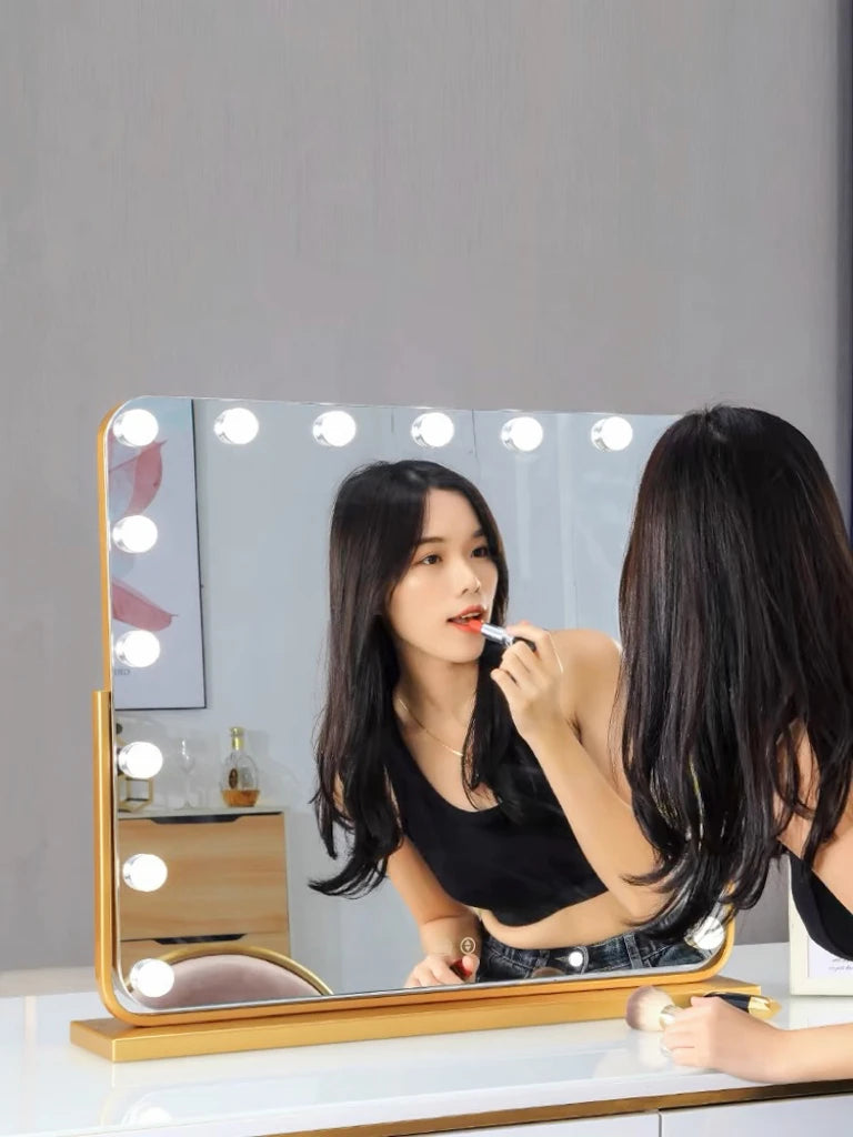 Vanity Mirror with Lights 25.59''x21.25''Makeup Mirror with Lights Touch Screen with 3 Color Lighting Dimmable for Desk Tabletop