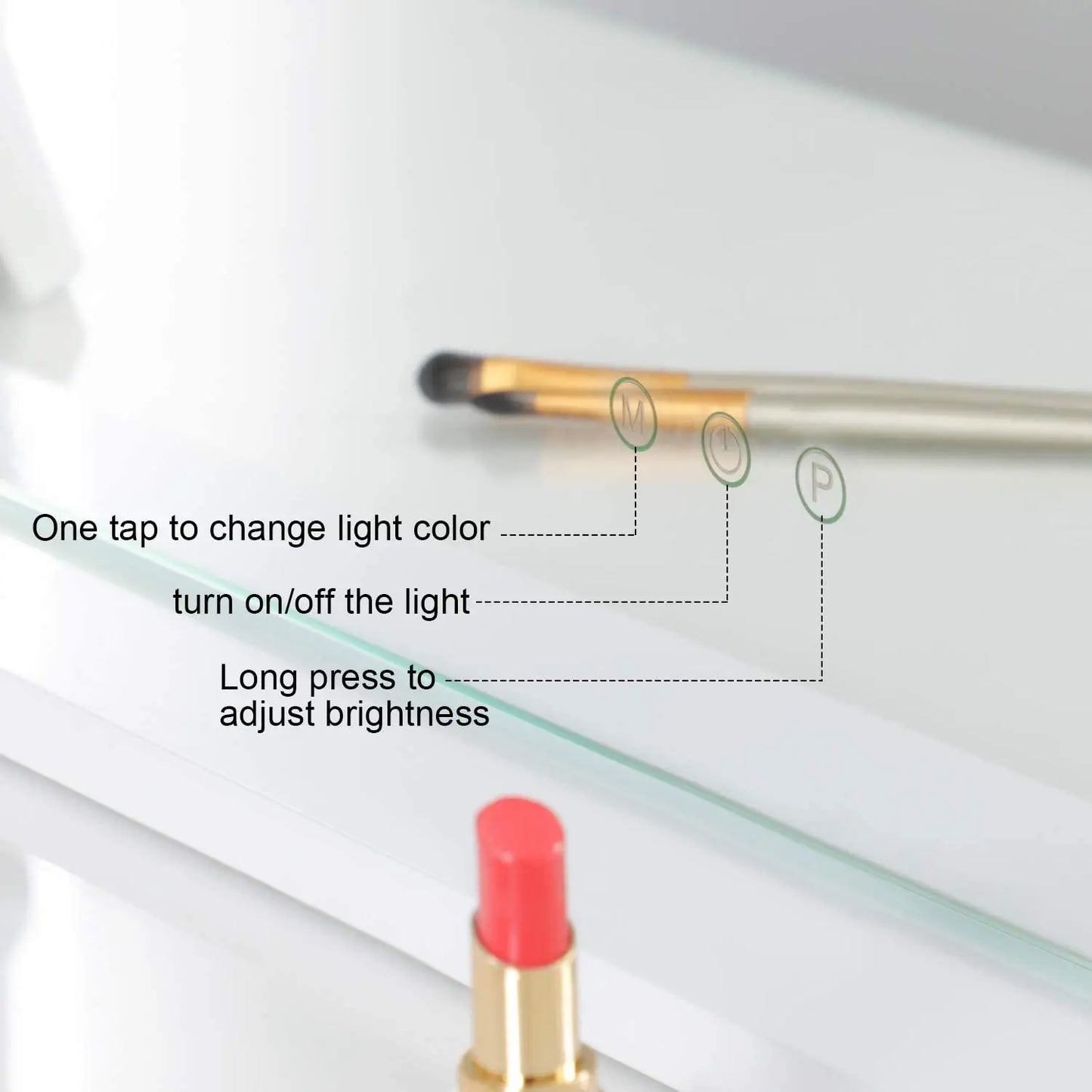 Vanity Mirror with Lights 25.59''x21.25''Makeup Mirror with Lights Touch Screen with 3 Color Lighting Dimmable for Desk Tabletop