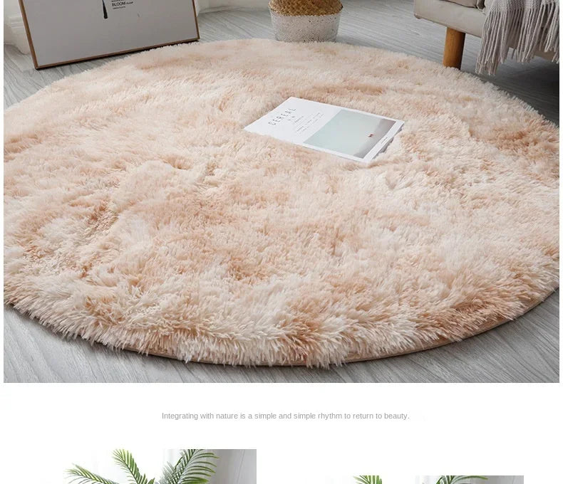 Soft Luxe Round Carpet – Fluffy White Rug for Living Room, Kid’s Room & More