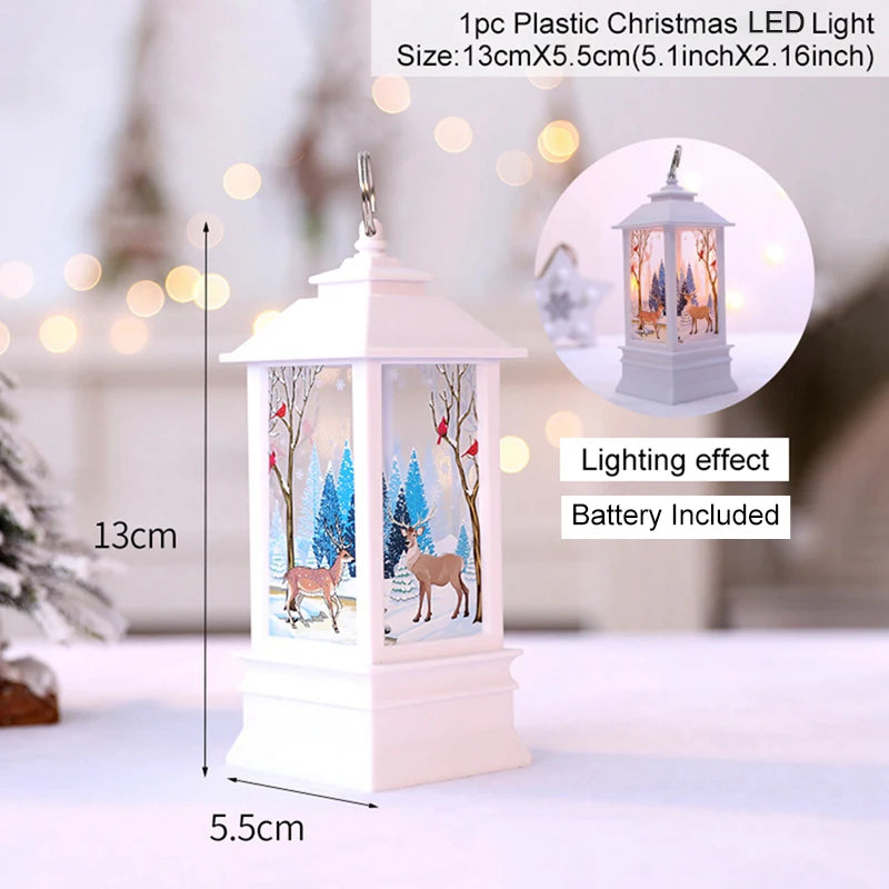 Christmas Lantern Light Merry Christmas Decorations for Home 2025 Christmas Tree Ornaments Xmas Gifts New Year 2026