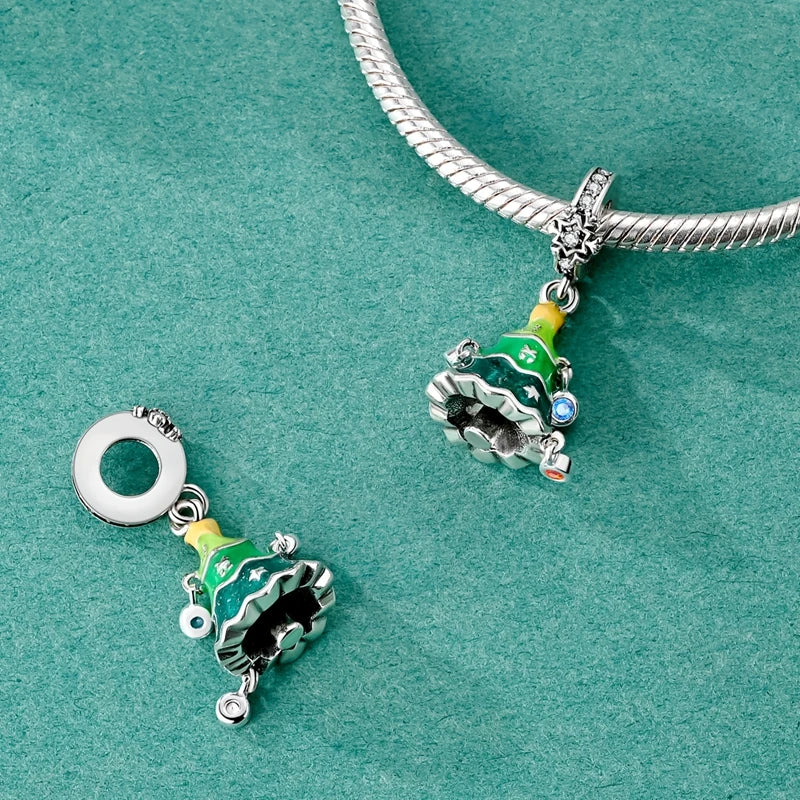 Ladies' Christmas Bead Pendant 925 Pure Silver Snowman Santa Claus Suitable Original Bracelet Exquisite DIY Jewelry Gift