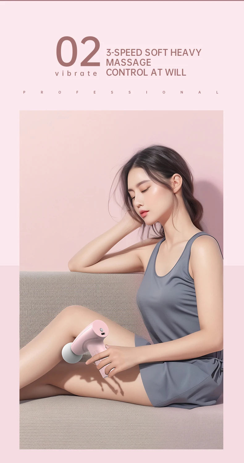 Mini Fascial Massage Gun Vibration Massage Machine Muscle Relaxation Neck And Back Compression Massager Portable Fitness