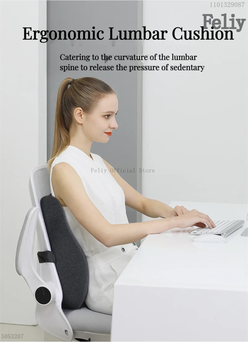 Memory Foam Car Seat Support Waist Cushion Massage Lumbar Orthopedic Pillow Office Chair Buttock Cushion Pain Relief Pillow Sets