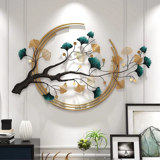 Creative Living Room TV Background 3D Leaf Metal Art Decor Bedroom Restaurant Modern Simplicity Room Decoration Accessories G
