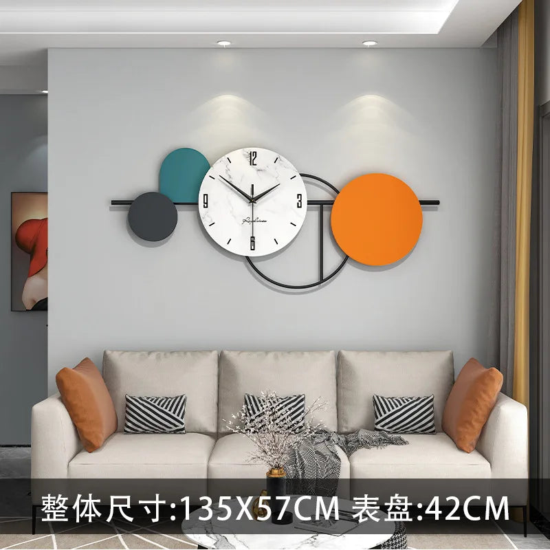 Nordic Luxury Wall Clock Creative Modern Living Room Decor Silent Scandinavian Dining Room Wall Art Clock