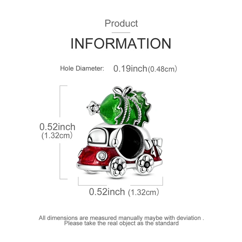 Ladies' Christmas Bead Pendant 925 Pure Silver Snowman Santa Claus Suitable Original Bracelet Exquisite DIY Jewelry Gift