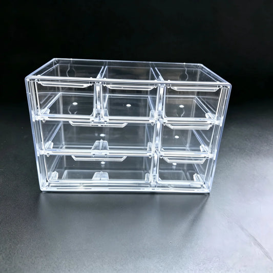 Multi-Compartment (7/9-Grid) Transparent Drawer-Style Desktop Organizer — DIY Organizer for Beads and Jewelry