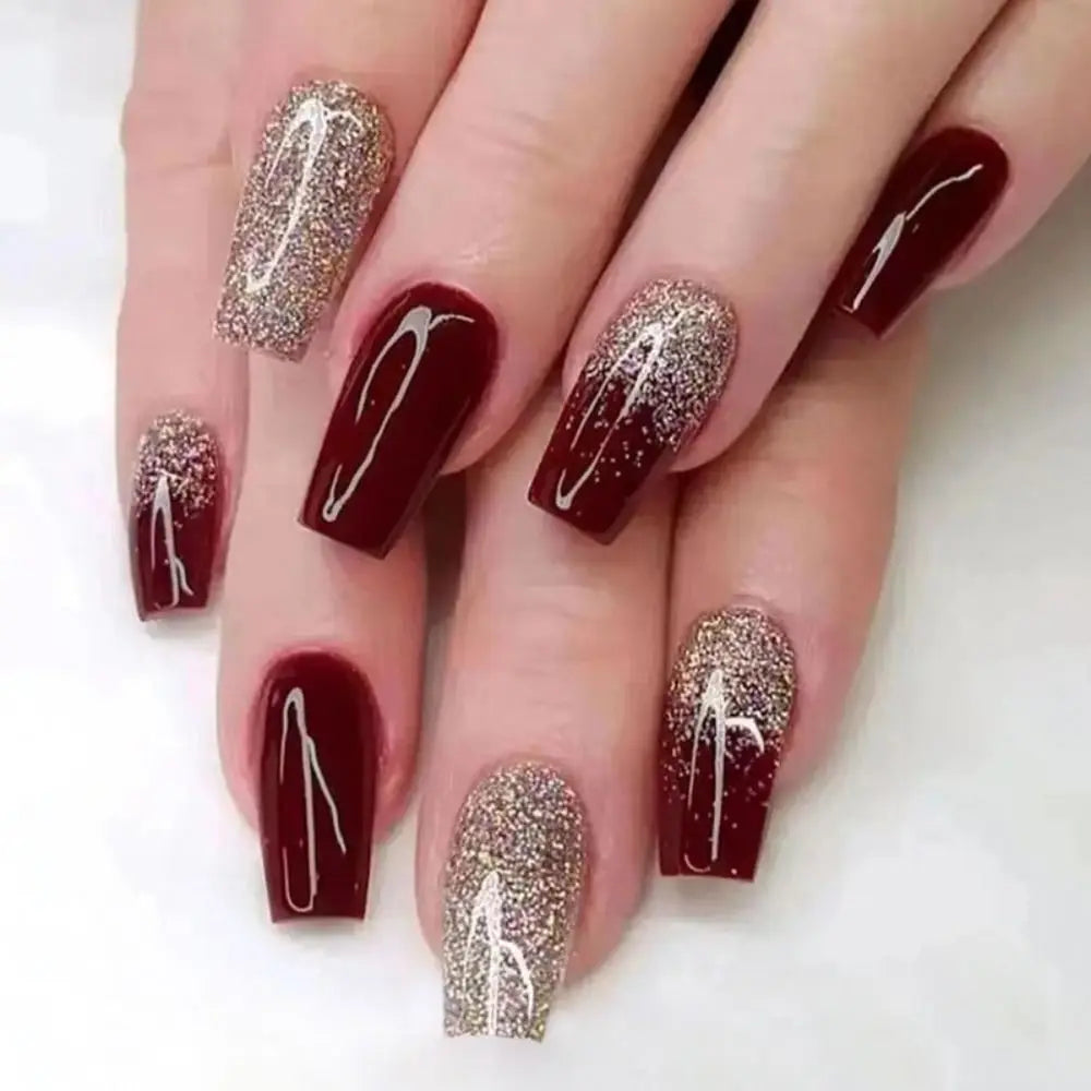 24PCS waterproof French Ombre Press-On Nails