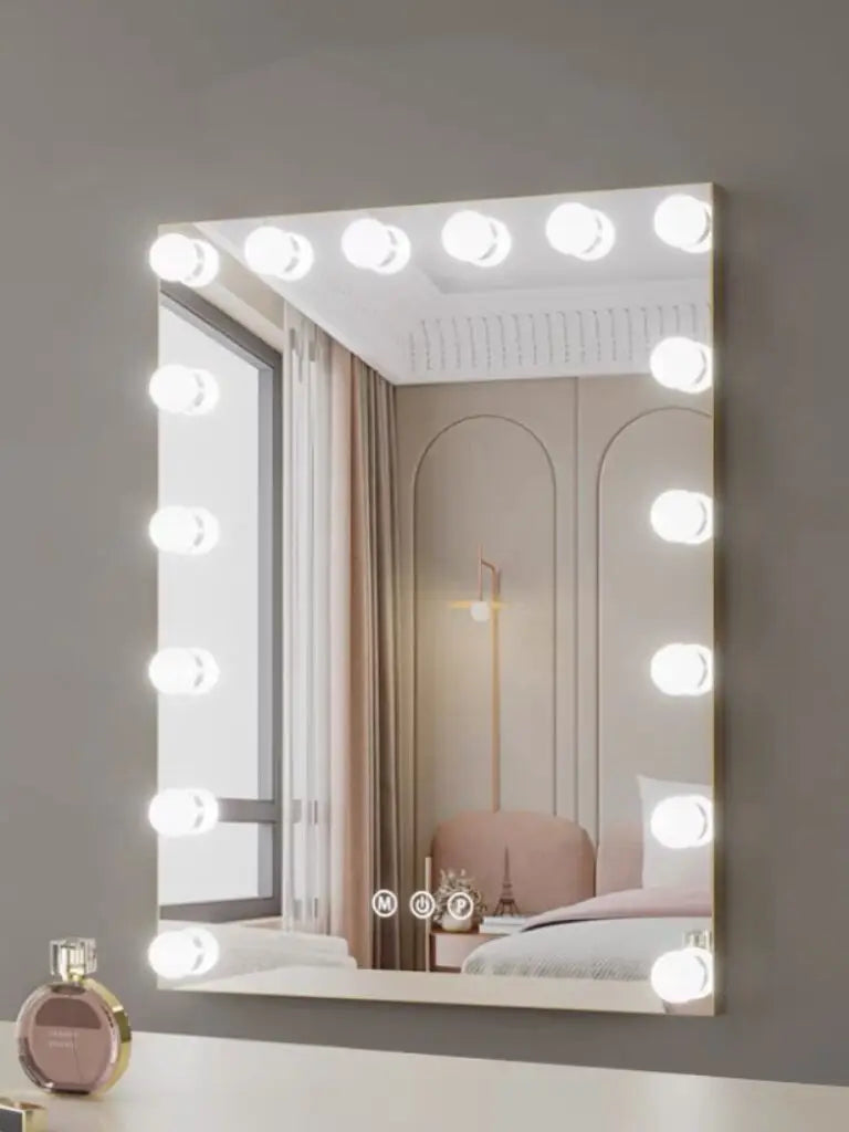Vanity Makeup Mirror with Lights 17 LED Bulbs 3 Color Lighting Cosmetics for Dressing Bedroom Wall mounted White