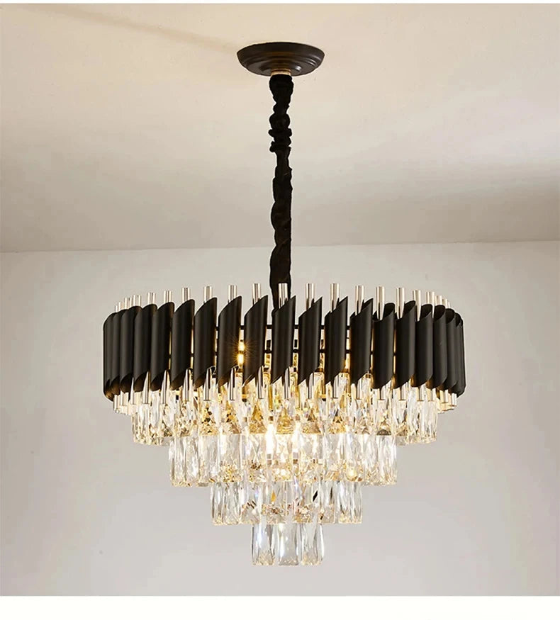 Villa Luxury Living Room Chandelier K9 Crystal Restaurant Pendant Lights Modern Ceiling Chandelier Dining Table Indoor Home Lamp