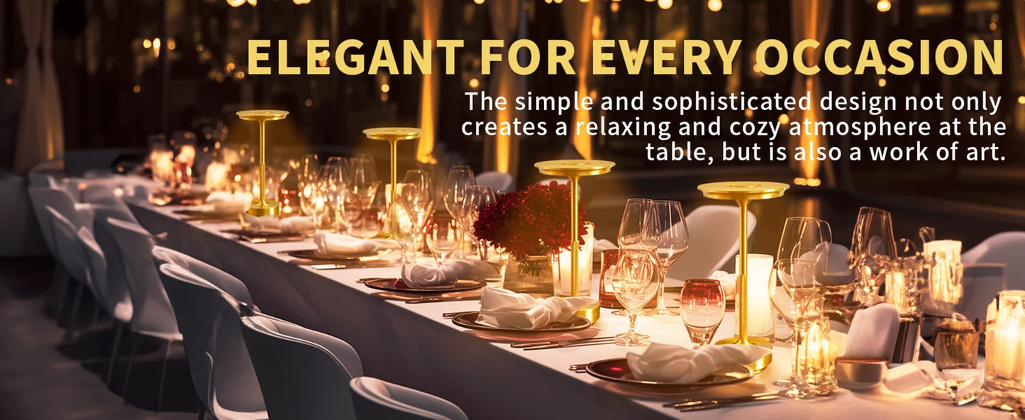 Rechargeable Table Lamp LED Touch Sensor Desktop Night Light Wireless Reading Lamp for Restaurant Hotel Bar Bedroom Decor Light