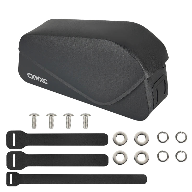 CXWXC Bicycle Magnetic Lid Top Tube Bag With Bolts Mounted & Straps Two Way Install MTB Road Bike Waterproof Front Frame Bag
