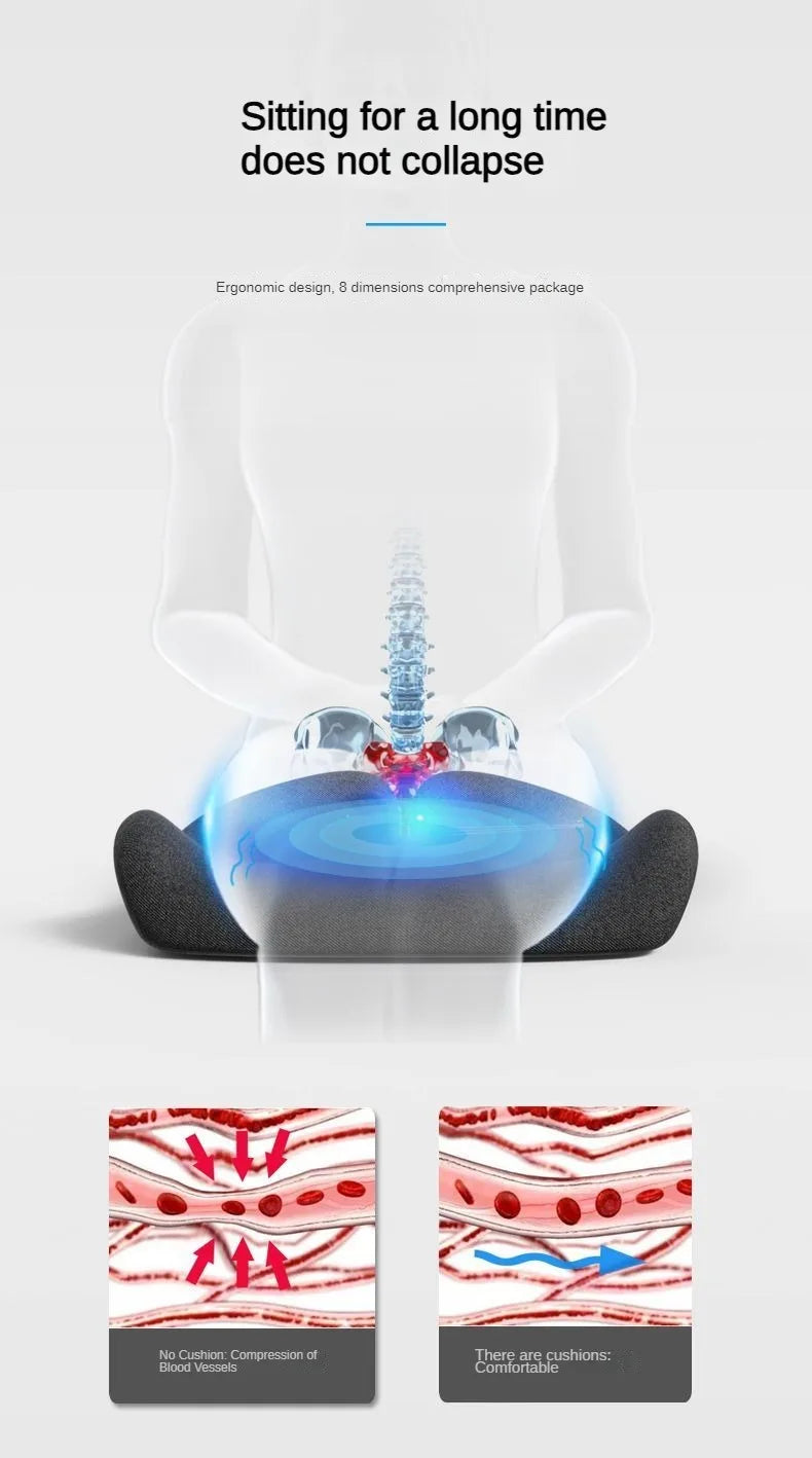 New Tailbone Sciatica Back Pain Relief Comfort Office Chair Car Seat Cushion Non-Slip Orthopedic Memory Foam Coccyx Cushion