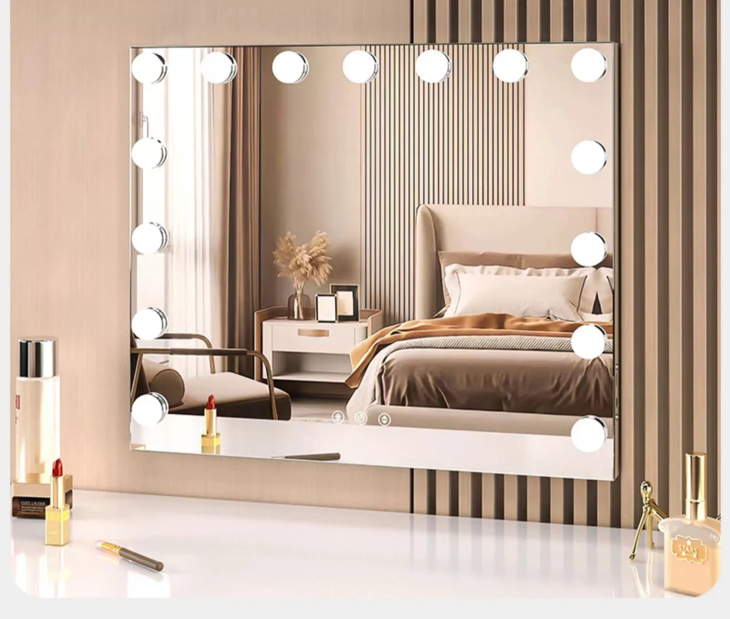 Vanity Mirror with Lights Hollywood Lighted Makeup Mirror，Dimmable 3 Lighting Modes, Plug-in and USB Charger Port，Wall-mounted