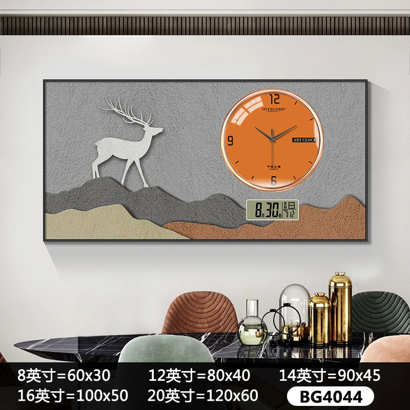 Modern light luxury perpetual calendar electronic clock wall clock living room decorative painting table wall clock
