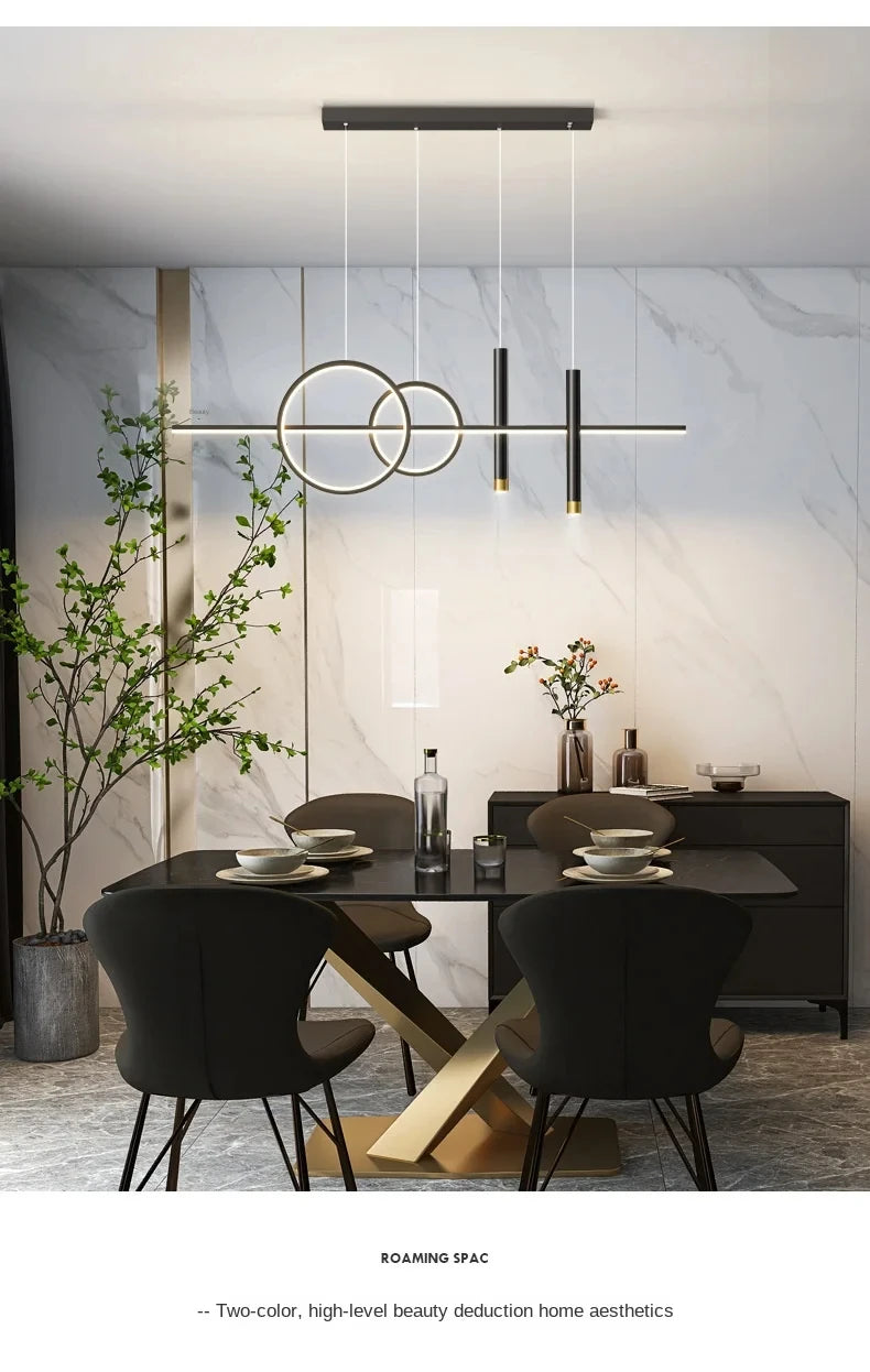 Modern Dining Room Pendant Light LED Smart Remote Control Dining Table Hanging Lamp Luxury Lustre Home Indoor Decor Chandelier