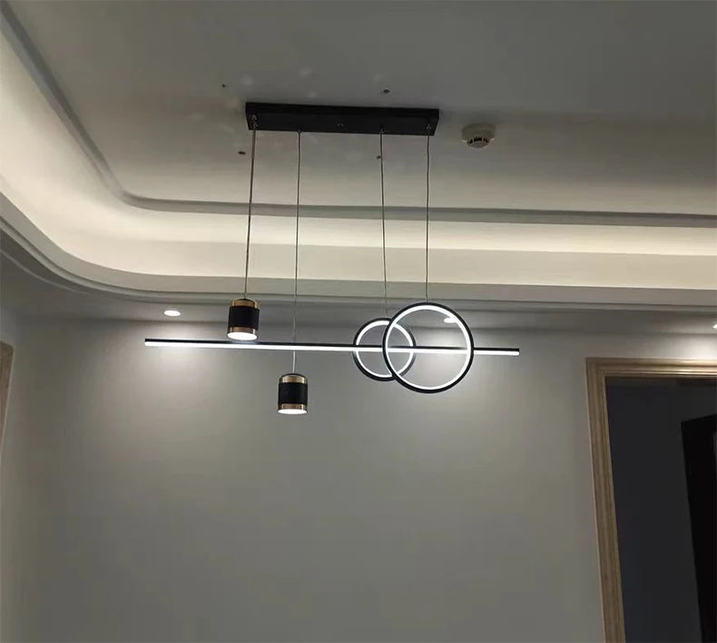 Modern Dining Room Pendant Light LED Smart Remote Control Dining Table Hanging Lamp Luxury Lustre Home Indoor Decor Chandelier