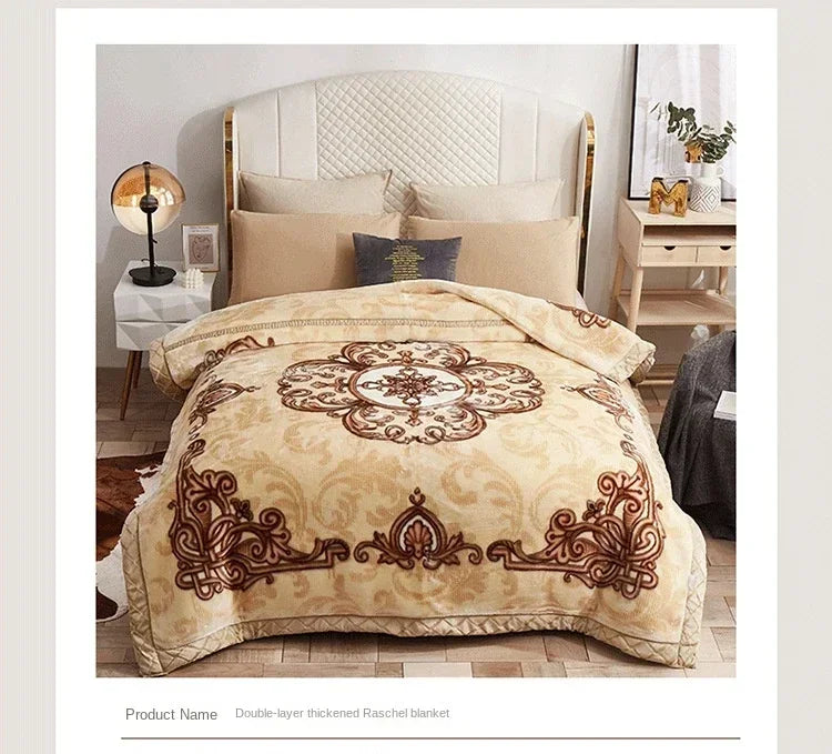 Soft Warm Weighted Blankets for Beds Thickened Quilt Duvet Soft Coral Fleece Flannel Blankets Double Side Plush Comforter Quilt