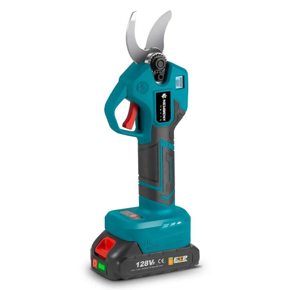 NEWBENY 30mm Brushless Electric Pruning Shears 4 Gear Cordless Garden Fruit Tree Bonsai Beautify Tool For  18V-21V Battery
