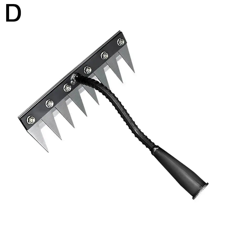 5/6/7/8 Teeth Garden Hand Rake Farm Tool Weeding Scarifier Agricultural Nail Harrow Metal Harrow Garden WeedingTool