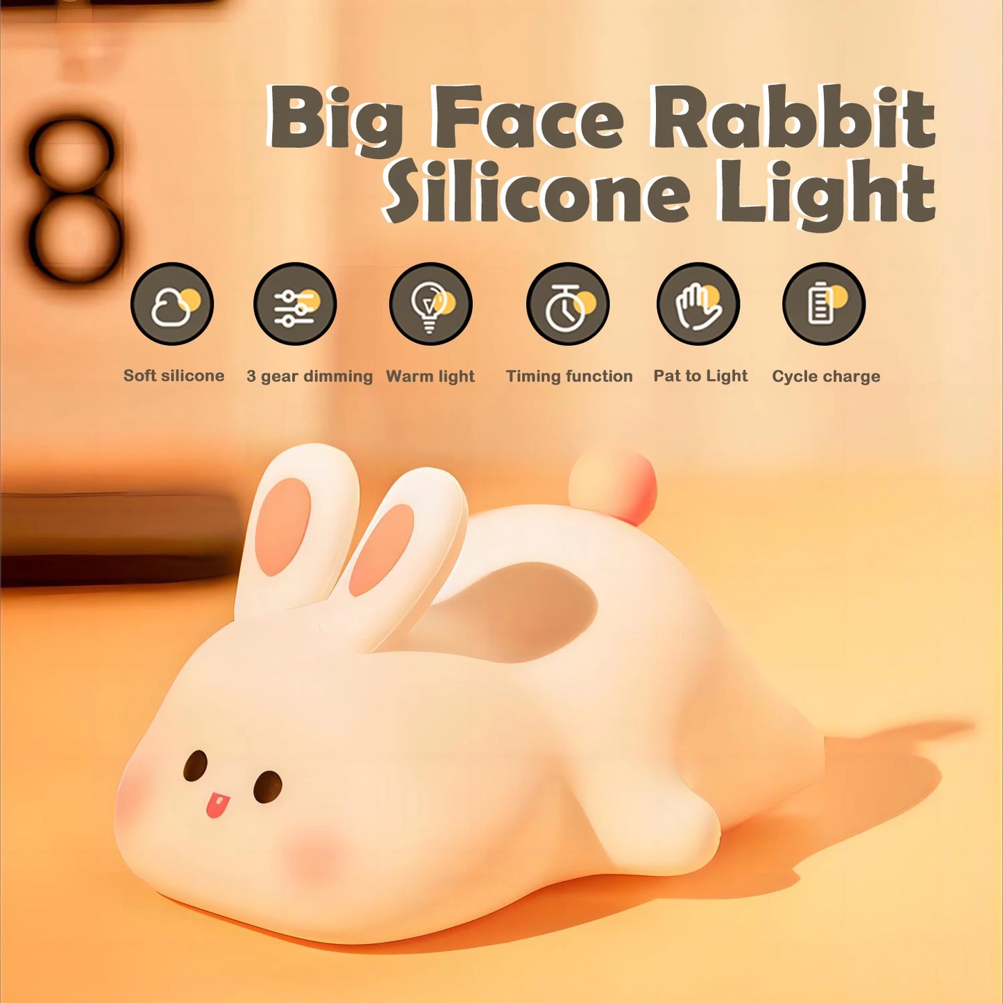 Baby Night Light – Rechargeable Dog Shaped Nursery Lamp with Touch Control & Timer