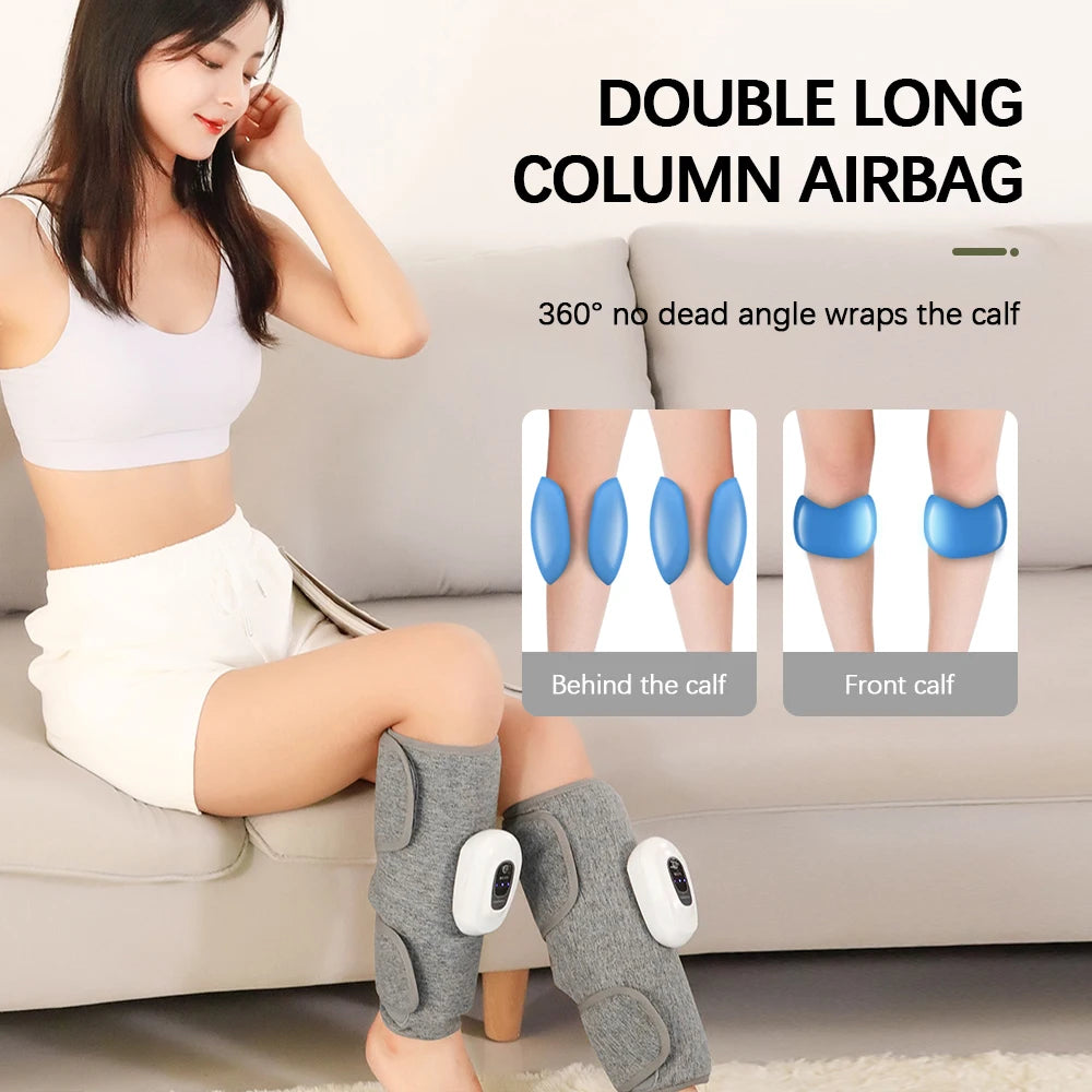 Electric Leg Massager Wireless Rechargeable Air Compression Leg Calf Massage for Relax Leg Muscles 360° Air Pressure Leg Massage