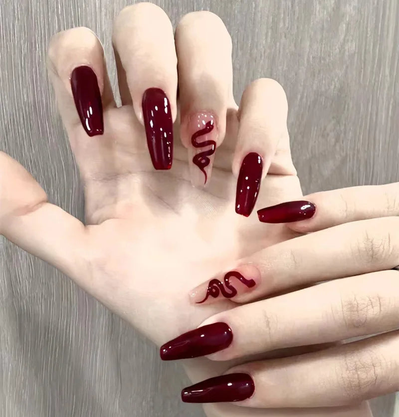 24PCS waterproof French Ombre Press-On Nails