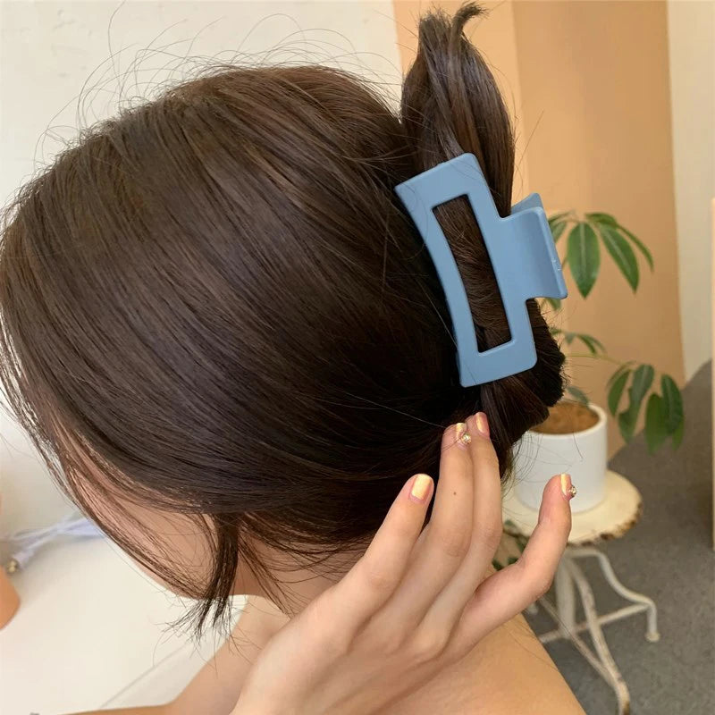 8.5cm 10.5cm Large Square Matte Hair Claw Clip Non Slip Solid Color Shark Hair Clip for Women Girls Hair Accessories