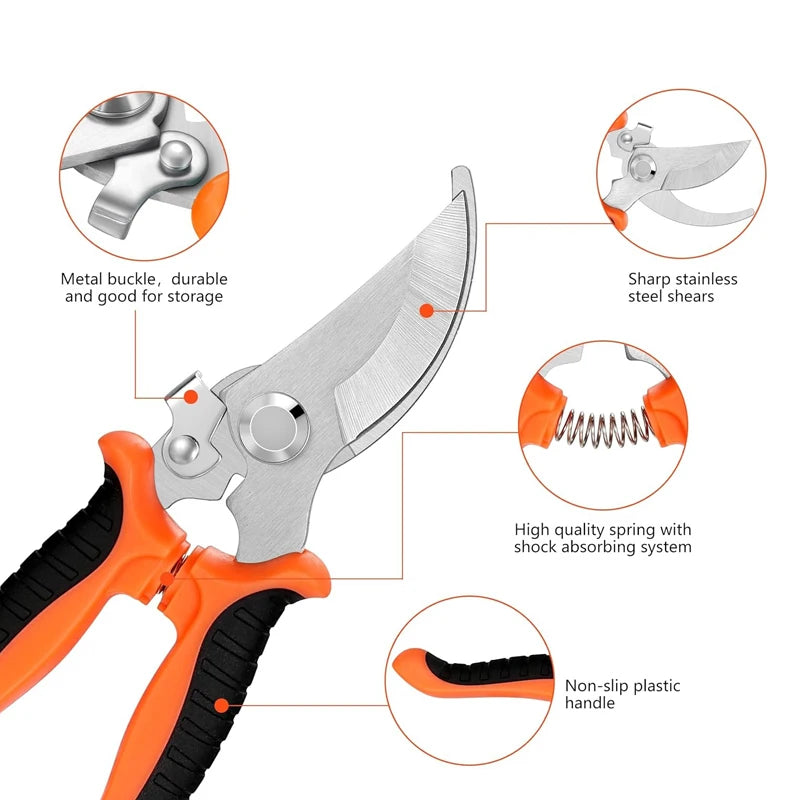 Garden Scissors for Bonsai Professional Pruning Trees Orchard Grape Branches Gadgets Agricultural Farm Hand Tools Floral Pruner
