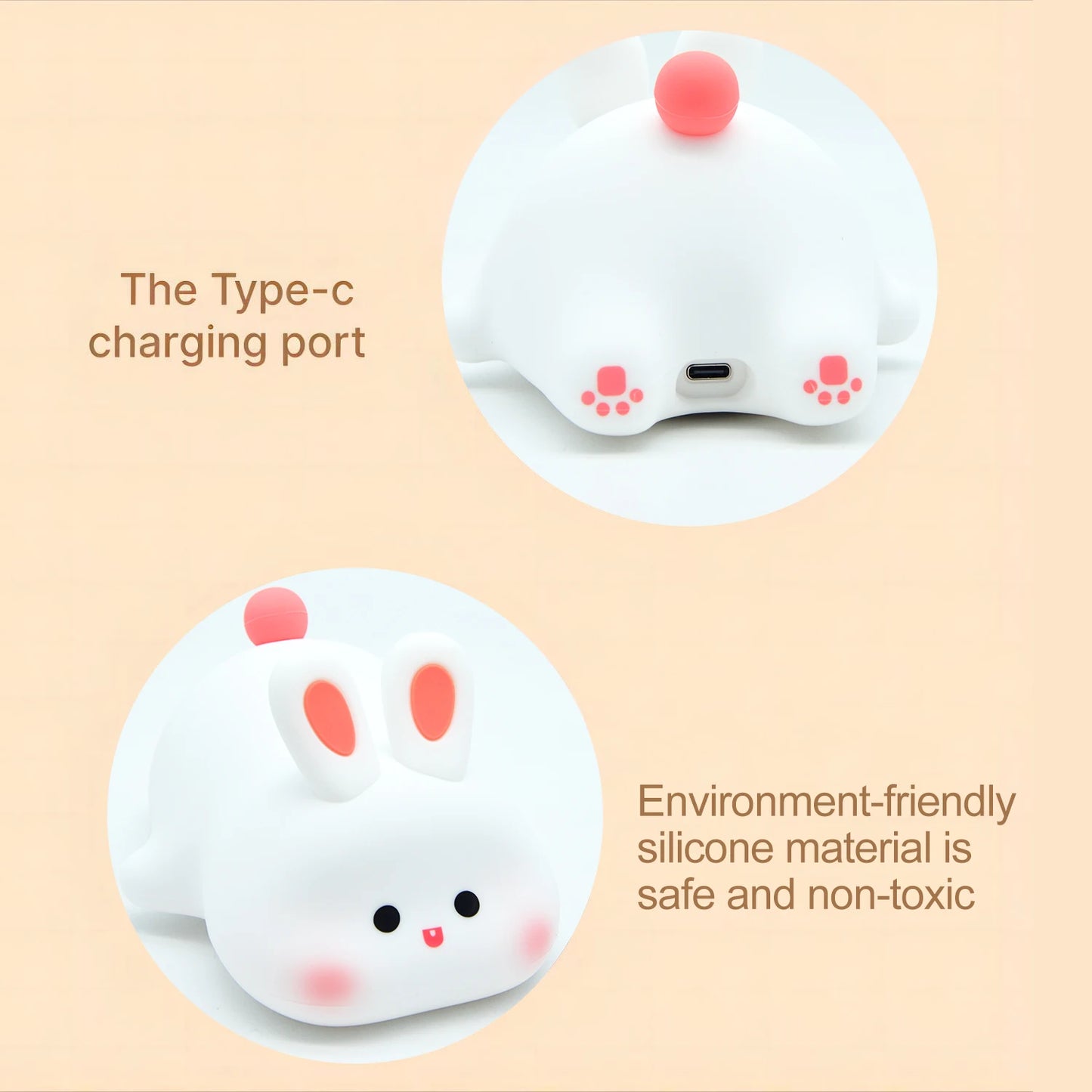 Baby Night Light – Rechargeable Dog Shaped Nursery Lamp with Touch Control & Timer