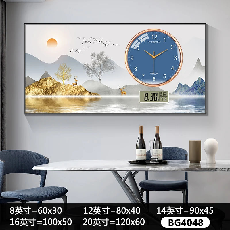 Modern light luxury perpetual calendar electronic clock wall clock living room decorative painting table wall clock