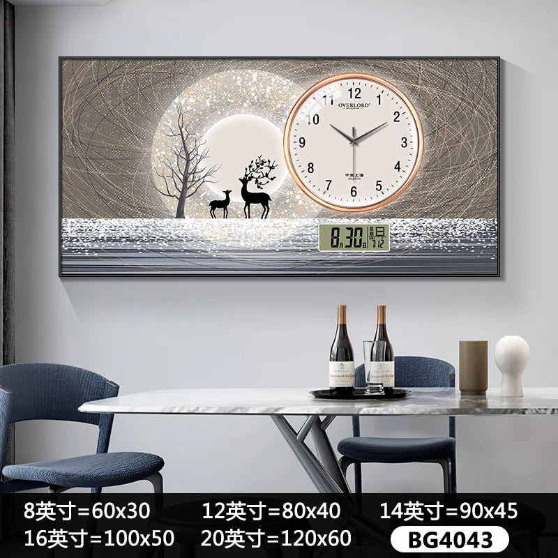 Modern light luxury perpetual calendar electronic clock wall clock living room decorative painting table wall clock