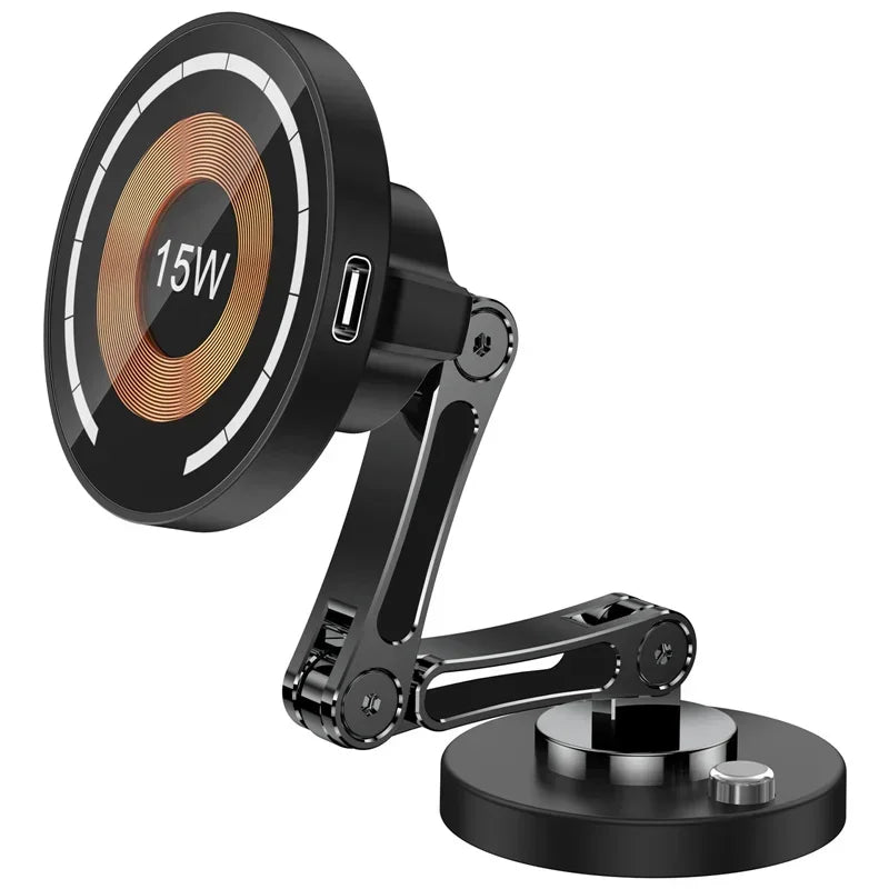 15W Magnetic Wireless Car Charger – Dash Mount for iPhone 12–15 Series