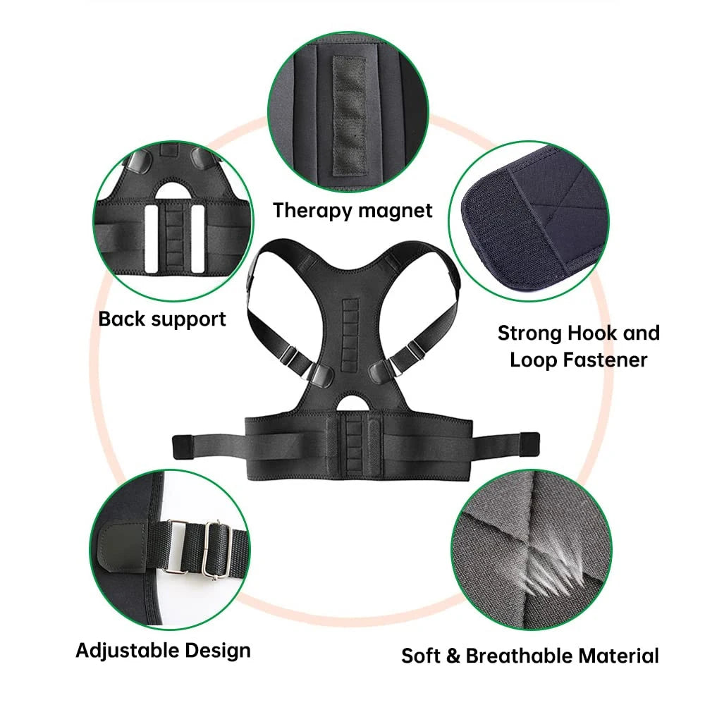 Top Adjustable Magnet Posture Corrector Back Corset Belt Straightener Brace Shoulder Corrector Lumbar Postura Braces Supports