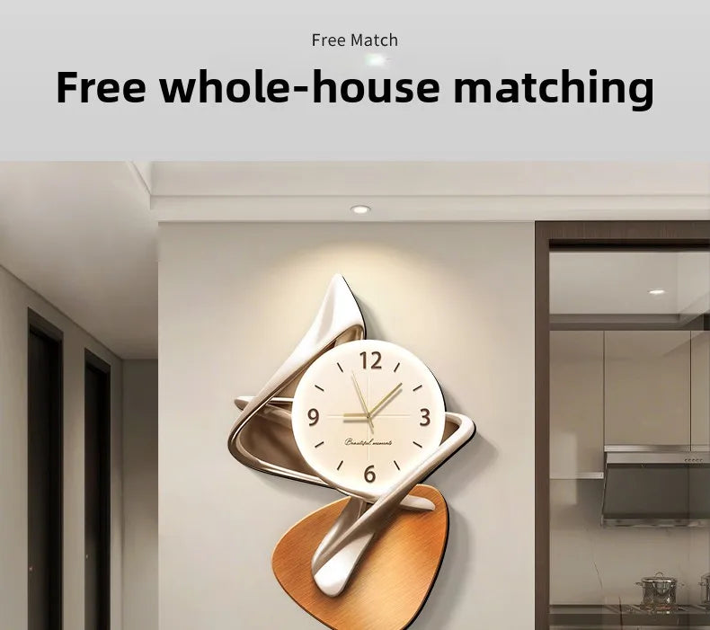 Light Luxury Living Room Decoration Clock High-End Digital Wall Clock Modern Art Home Decor Hanging Painting Wall Watch Mute